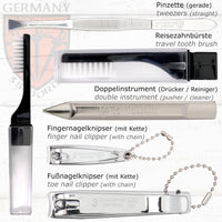 3 Swords Germany - brand quality 10 piece manicure pedicure grooming kit set for professional finger & toe nail care scissors clipper fashion leather case in gift box, Made by 3 Swords (6738)