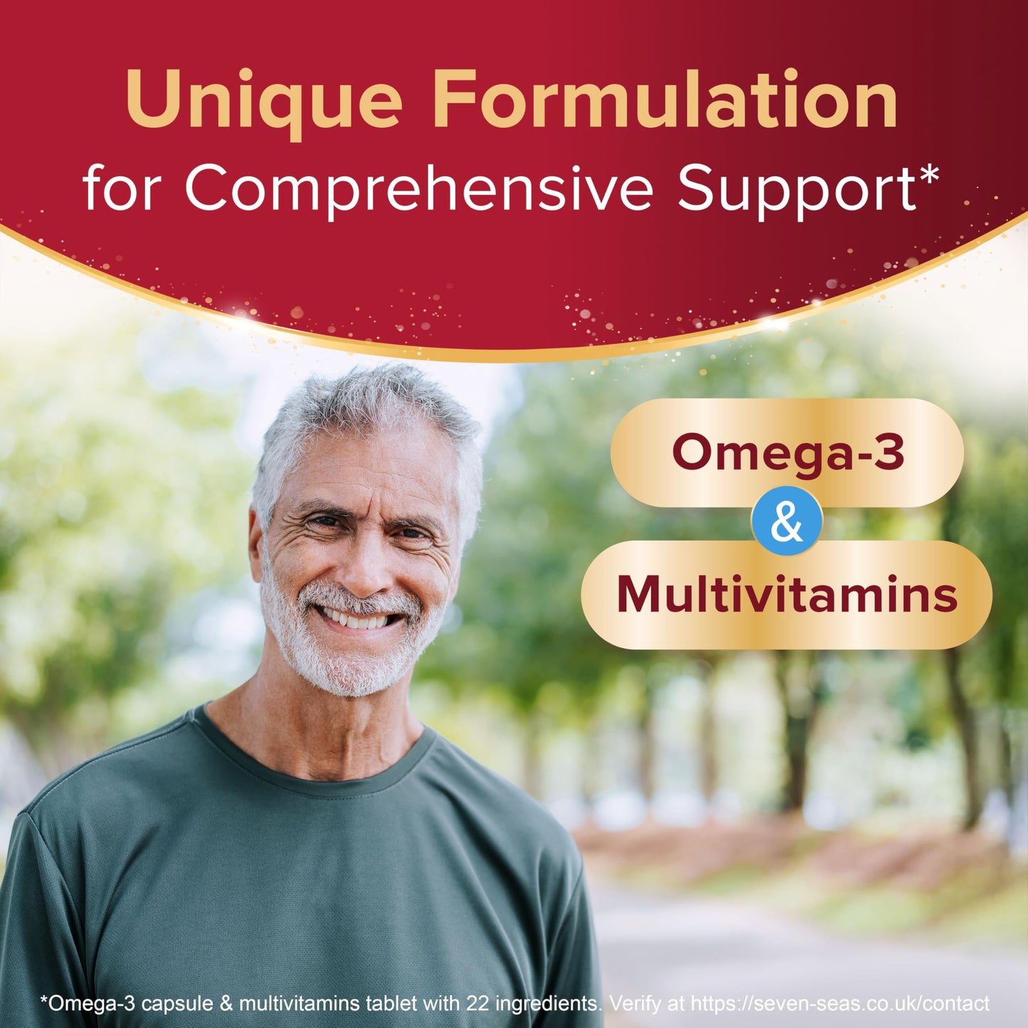 SEVEN SEAS Seven Seas Omega-3 and Multivitamins Man 50plus, 30-Day Duo Pack, with B Vitamins and Calcium, 30 Omega-3 Capsules and 30 Multivitamin Tablets