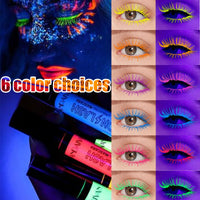 UV Glow Orange Mascara, Rainbow Color Fluorescence, Neon Colorful Mascara Waterproof, Extensions Eyelashes Curling Lengthening Eye Lashes Halloween Festival Party Stage Use (Orange)