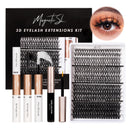 Magnetic SL Volume Individual-Eyelashes 320PCS DIY Lash Extension Kit 12-20mm MIX Fluffy False Eyelashes with Bond and Seal, Applicator, Look Like Eyelashes Extension at Home(30D+40D+80D+100D)