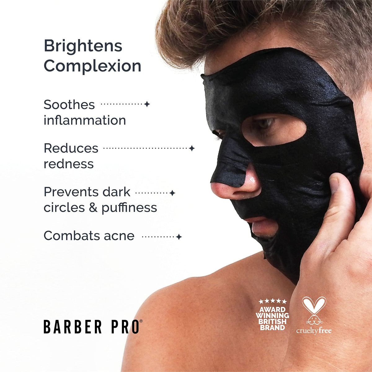 BARBER PRO Foaming Cleansing Mens Face Mask with Activated Charcoal | Deeply Cleansing, Firming, & Clarifying | Packed Full of Natural Ingredients | Face Masks Beauty | Face Care |