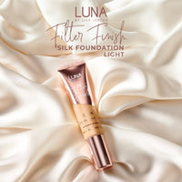 LUNA BY LISA JORDAN LUNA Silk Foundation in LIGHT Shade - Contains Hyaluronic Acid, Vitamin C & A, Aloe Vera, and Shea Butter - Brightening Dewy Foundation Makeup - Hydrating Cream Foundation for Dry Skin