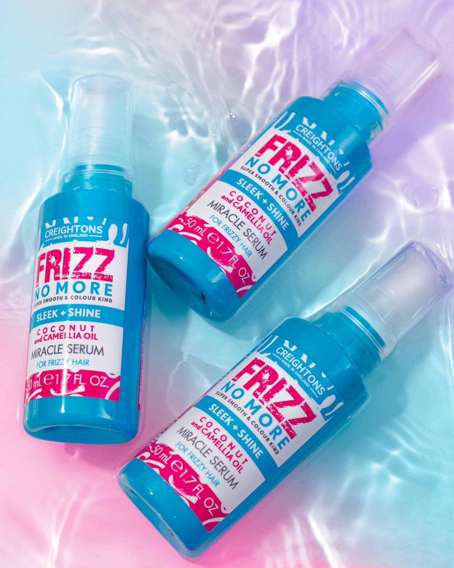 Creightons Frizz No More Sleek & Shine Miracle Serum 50ml – Smooths Hair, Locks Out Frizz & Moisture, Ideal for Frizz-Prone or Wavy/Curly Hair | Colour-Kind