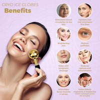 S.SARA Beauty S.Sara Ice Globes for face and eyes | Facial skin care tool for face, neck and eyes | Stainless steel facial massage roller | Depuff skin | Rejuvanate skin | Unbreakable | Set of 2