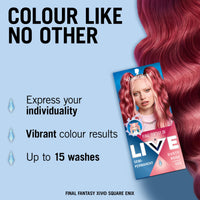 Schwarzkopf LIVE Ultra Brights or Pastels Dusty Rose 025 Shade, Semi-Permanent Rose Hair Dye, FINAL FANTASY™ XIV Online x Live, Vibrant Hair Dye Kit Lasts Up to 15 Washes