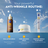 NIVEA Q10 Anti-Wrinkle Pore Minimising Extra Light Day Cream SPF15 (50ml), Anti-Wrinkle Moisturiser with Light Texture, Pore Minimising Cream with UVA/UVB Protection