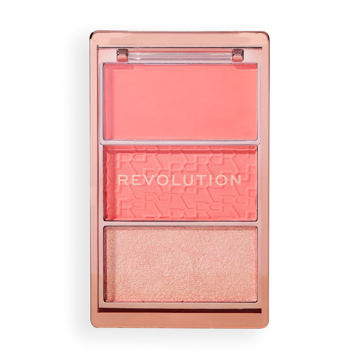 Revolution Beauty London Revolution, Blush Icon Palette, Cream & Pressed Powder Blusher, Highly Pigmented, Face Palette, Vegan & Cruelty-Free, 3 Shades, Authentic Peach