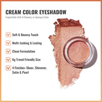 Oulac OULAC Cream Eyeshadow, Glitter Peach Eyeshadow, Holds Makeup For 12 Hours +, Waterproof and Sweatproof, Crease Resistant, Vegan | 06g, Cheers! (08)