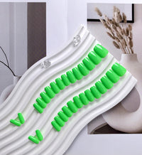 KQueenest Bright Green Press on Nails Short Coffin, Short False Nails, Sheer Light Grass Green Fake Nails Press ons Medium Ballerina, Opaque Reusable Soft Gel Stick on Nail for Women, 30 Pcs