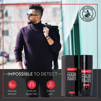Volumon Professional Hair Building Fibres- Hair Loss Concealer- KERATIN- BLACK 28g- Get Upto 30 Uses
