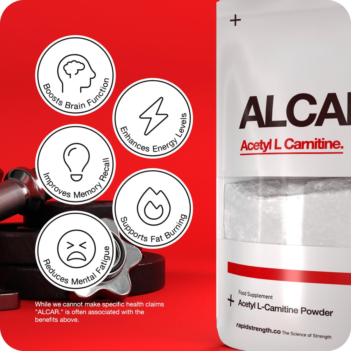 Rapid Strength Acetyl L Carnitine ALCAR Powder - Enhance Energy Level | Promote Exercise Performance