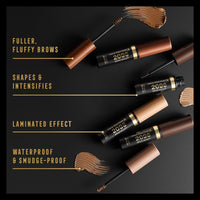 Max Factor 2000 Calorie Volumising Brow Sculpt Gel, Long-Lasting, Plumped & Fuller-Looking Brows, Waterproof, Smudge-Proof, Shapes & Intensifies, 001 Dark Blonde, 4.5ml