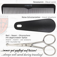 3 Swords Germany - brand quality 10 piece manicure pedicure grooming kit set for professional finger & toe nail care scissors clipper fashion leather case in gift box, Made by 3 Swords (6738)