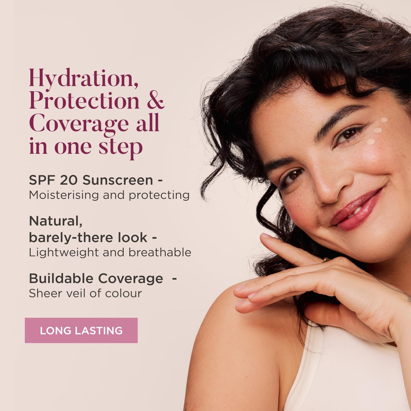 SCULPTED by Aimee Connolly Sculpted by Aimee HydraTint Tinted Serum Foundation SPF 20 Hydrating Skin Tint with Hyaluronic Acid Shade SHT6.5, Medium, Tan Neutral Undertone