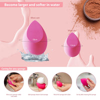 MUUK' SUPERFOODS MUUK Makeup Sponge Blender 4 Pack Foundation Sponge Latex Free Beauty Blender Applicator With Sponge Holder Case Ideal For Foundation, Powder and Cream