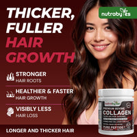NUTRABYTES Bovine Collagen Powder 10000mg | Grass Fed Hydrolysed Collagen Peptides Type 1 & 3 | Unflavoured | Skin Hair Nails | 19 Amino Acids | Kosher Halal Certified | Women & Men | 30 Day Supply