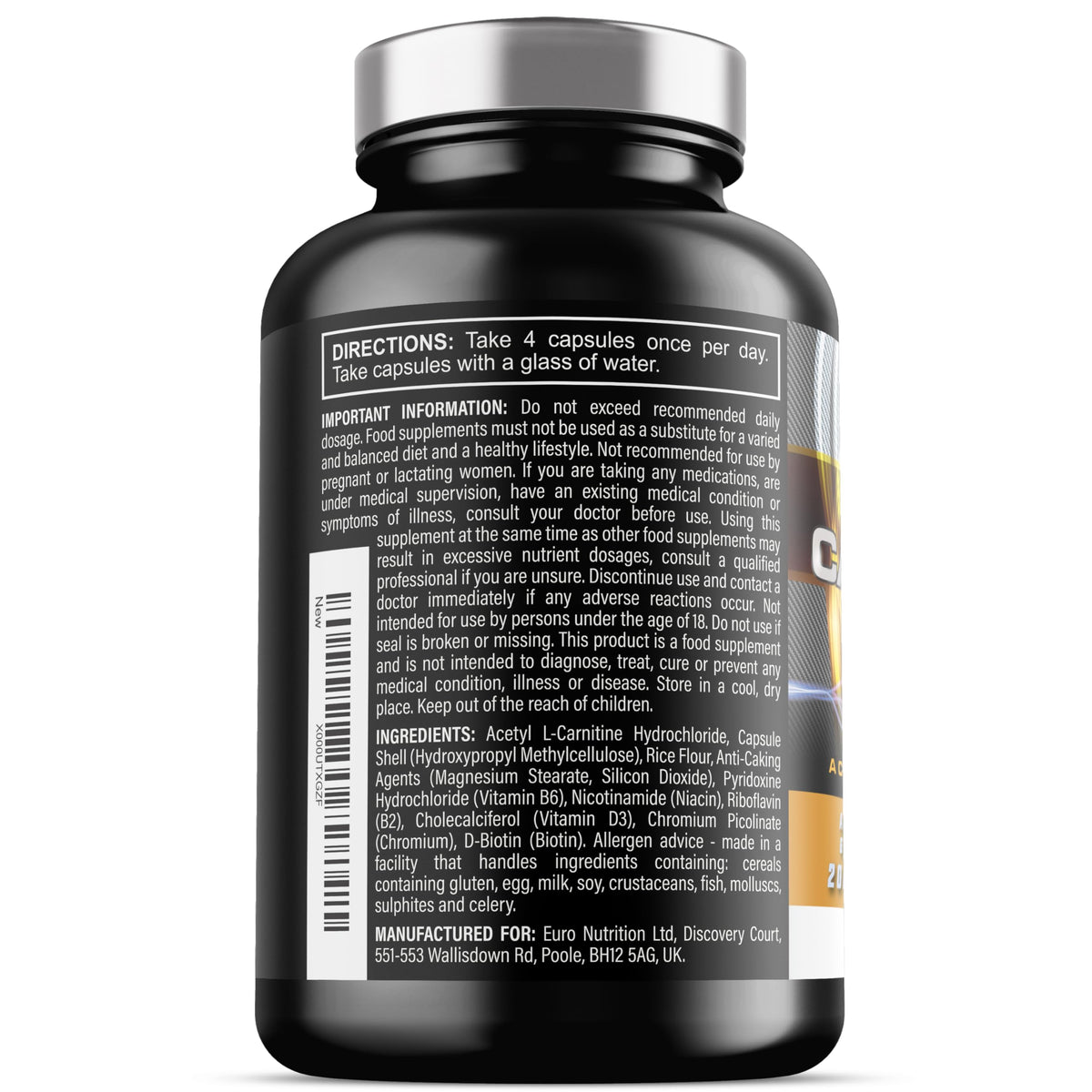 Iron Labs Nutrition Acetyl L Carnitine Capsules - Double Pack - 2000mg Acetyl L-Carnitine x 60 Servings - Carnitine Plus 6 Added Nutrients (240 Vegetarian Capsules)