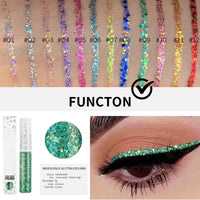 HAORQEE Green Glitter Eyeliner, Metallic Waterproof Long Lasting Smudge-Proof