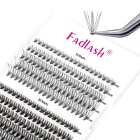 FADLASH Individual Cluster Lashes Extensions 10D 20D 0.07 D Curl 8-16mm Mixed Trays Extensions 200Pcs Individual Cluster Lashes DIY Eyelash Extensions at Home