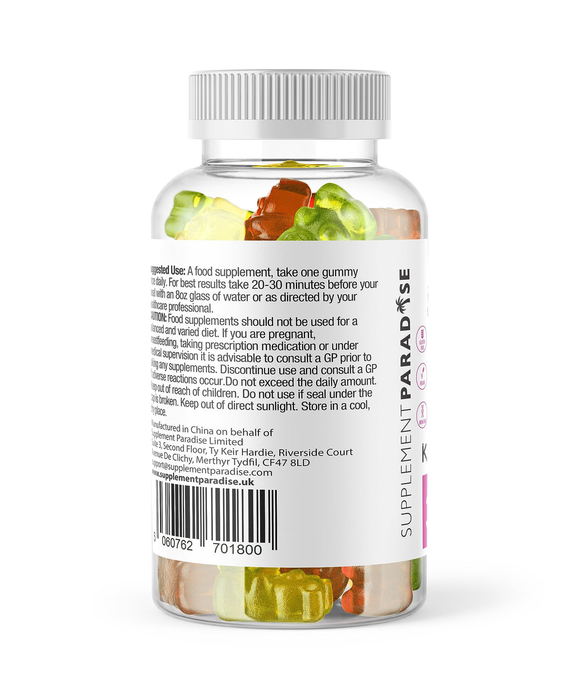 SUPPLEMENT PARADISE Summer Keto + ACV Gummies Vegetarian/Vegan 1 Month Supply