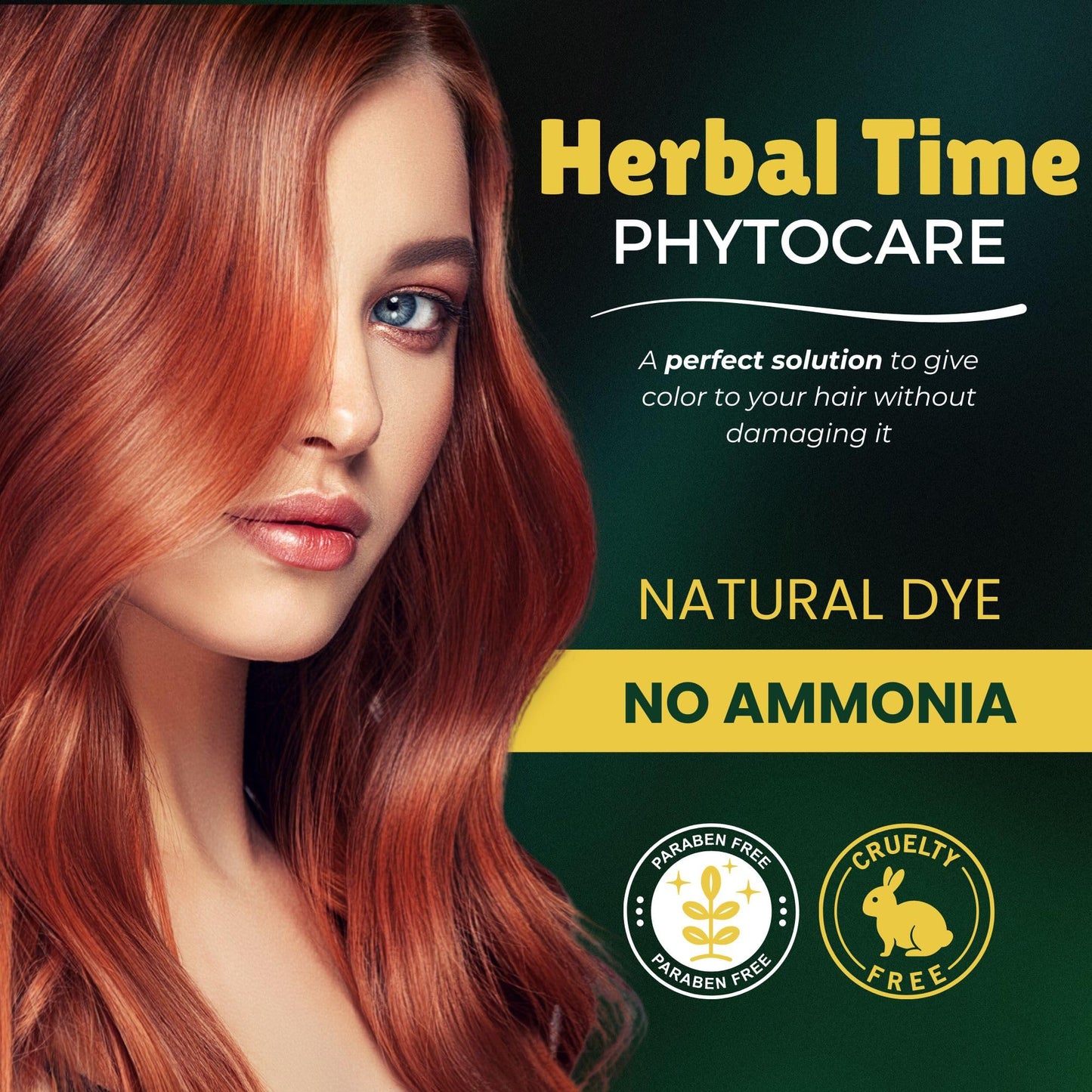 Herbal Time Phytocare Permanent Hair Dye Color Black 1N | Professional Natural Hair Dye Kit | Nourish and Protect Your Hair | Ammonia, PPD and SLS Free | 124.5 ml