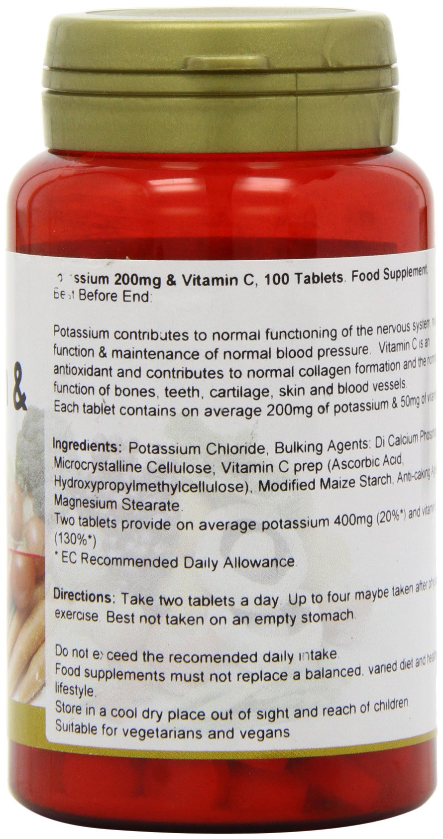POWER HEALTH Power Health 200mg Potassium Plus 50mg Vitamin C Tablets - Pack of 100 Tablets