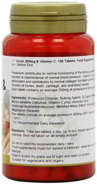 POWER HEALTH Power Health 200mg Potassium Plus 50mg Vitamin C Tablets - Pack of 100 Tablets