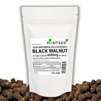 Nutrics® 6000mg (per Capsule) Black Walnut Hulls Extract V Capsules - 100% Pure No fillers Binders or Bulking Agents - Juglans Nigra Persian Regia Jupiter's Royal Acorn Supplement (60)