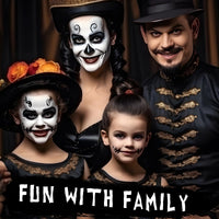 MAINT-CÖLLINTEC White Black Face Paint Makeup Halloween 100g, Halloween Make Up Kit Kids Adults, Halloween Face Paints Kit for Children, Skeleton Zombie Clown Makeup Halloween, Body Paint for Fancy Dress, Festivals