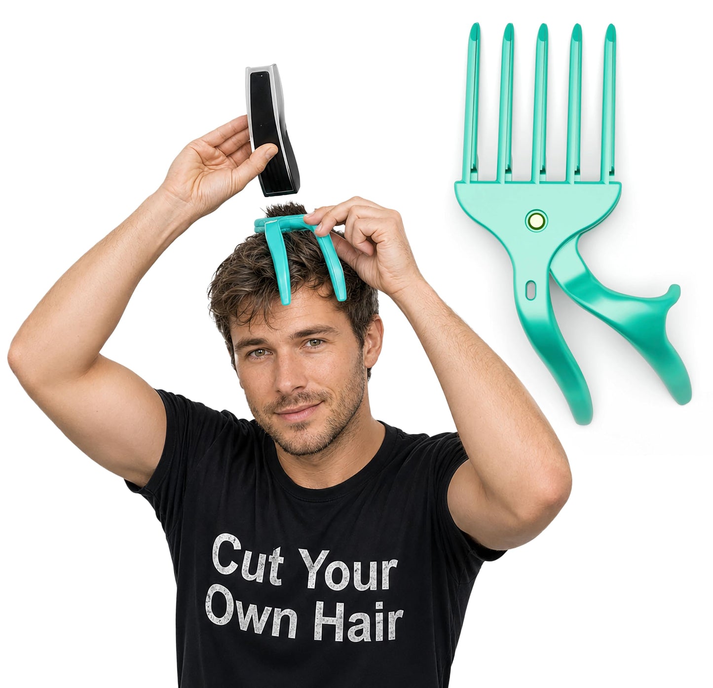 Cut Your Own and Other's Hair at Home the Easy Way | DIY Haircut Tool for Everyone | Use with Your Hair Clippers for Clean, Even Trims Every Time with Grip and Trim.