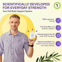 Saccharomyces Boulardii Probiotic – 90 Capsules | 5 Billion Friendly Bacteria with Olive Leaf, Biotin & Vitamin D | Natural Yeast Supplement for Gut Balance & Immune Support | UK Made by vh1be