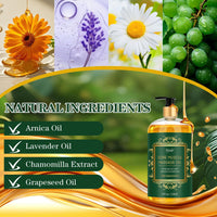 Pjordo Massage Oil for Muscle Pain, 236ml Natural Body Massage Oil for Massage Therapy, with Lavender Oil, Arnica & Chamomile Extract, Soothes Muscle and Joint for Professional & Home Use