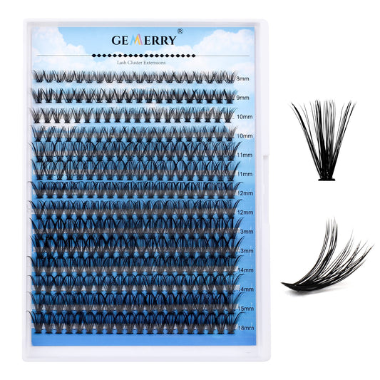 GEMERRY Individual Lashe 280pcs 0.07mm Lash Clusters 40D 8-16 MIX D Curl Cluster Lashes Soft Natural Individual Lashes Cluster Reusable DIY Eyelash Extensions(40D-D-0.07-8-16mm)