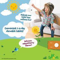 Iron Tablets for Kids with Vitamin C | 90 Chewable Tablets (3 Months Supply) | Natural Berry Flavour | Vegan Iron Supplement for Kids | by Lil' Sprouts