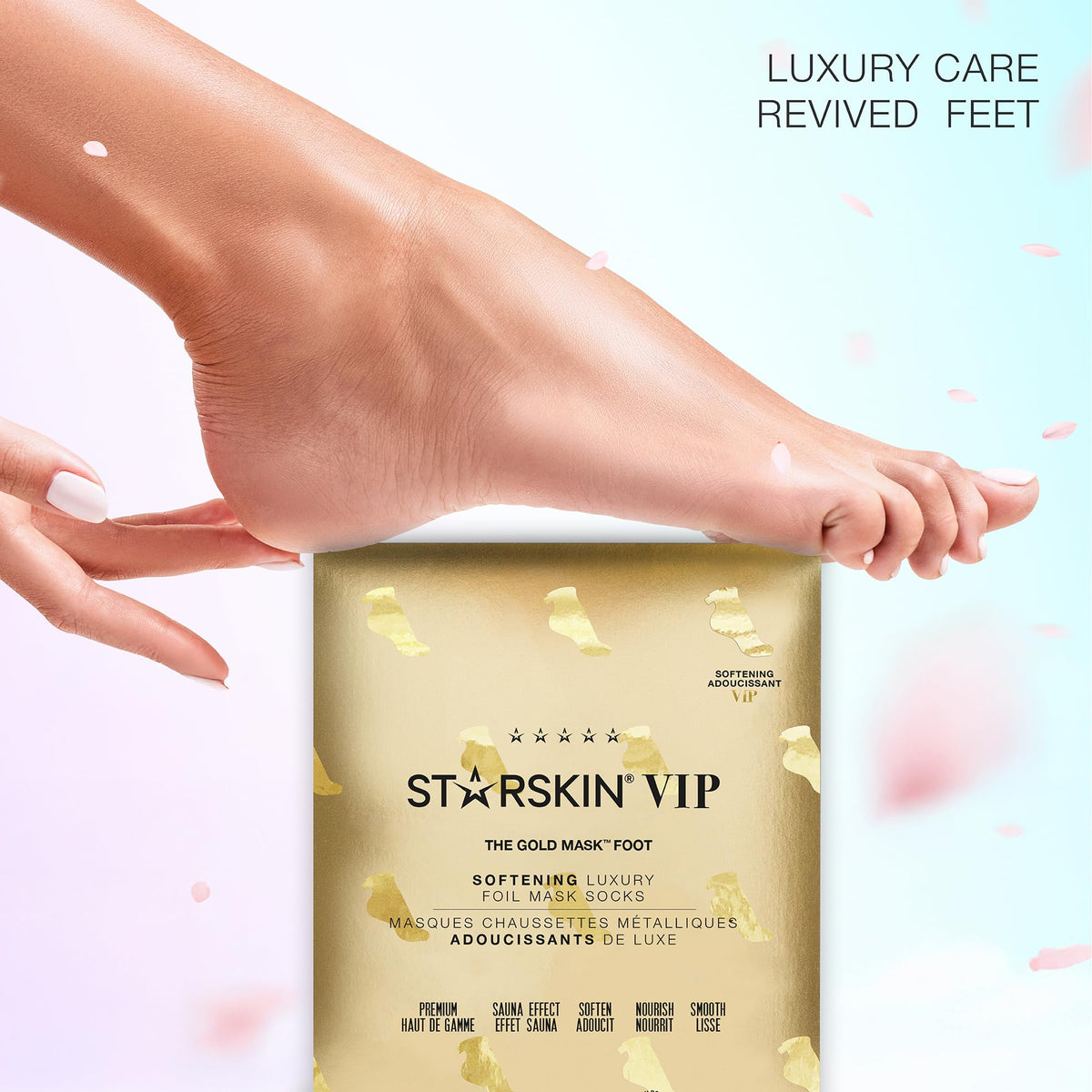 STARSKIN VIP Gold Mask Foot 1x16g, Softening Foot Mask for all Skin Types, Korean Skin Care, Hydrating and Moisturizing with Shea Butter and Rose Oil, K Beauty Skincare