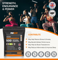 Ashwagandha 120 Capsules Organic Vegan Ashwagandha Root Powder Capsules Withania Somnifera 500mg High Strength 10,000mg Extract 20:1 | Stress Relief, Energy, Strength & Endurance by PRO-ELITE