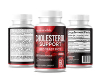 Cholesterol Support Red Yeast Rice, Nattokinase, and Monacolin K 2.6mg Daily Supplement 60 Vegetarian Capsules, 400 mg