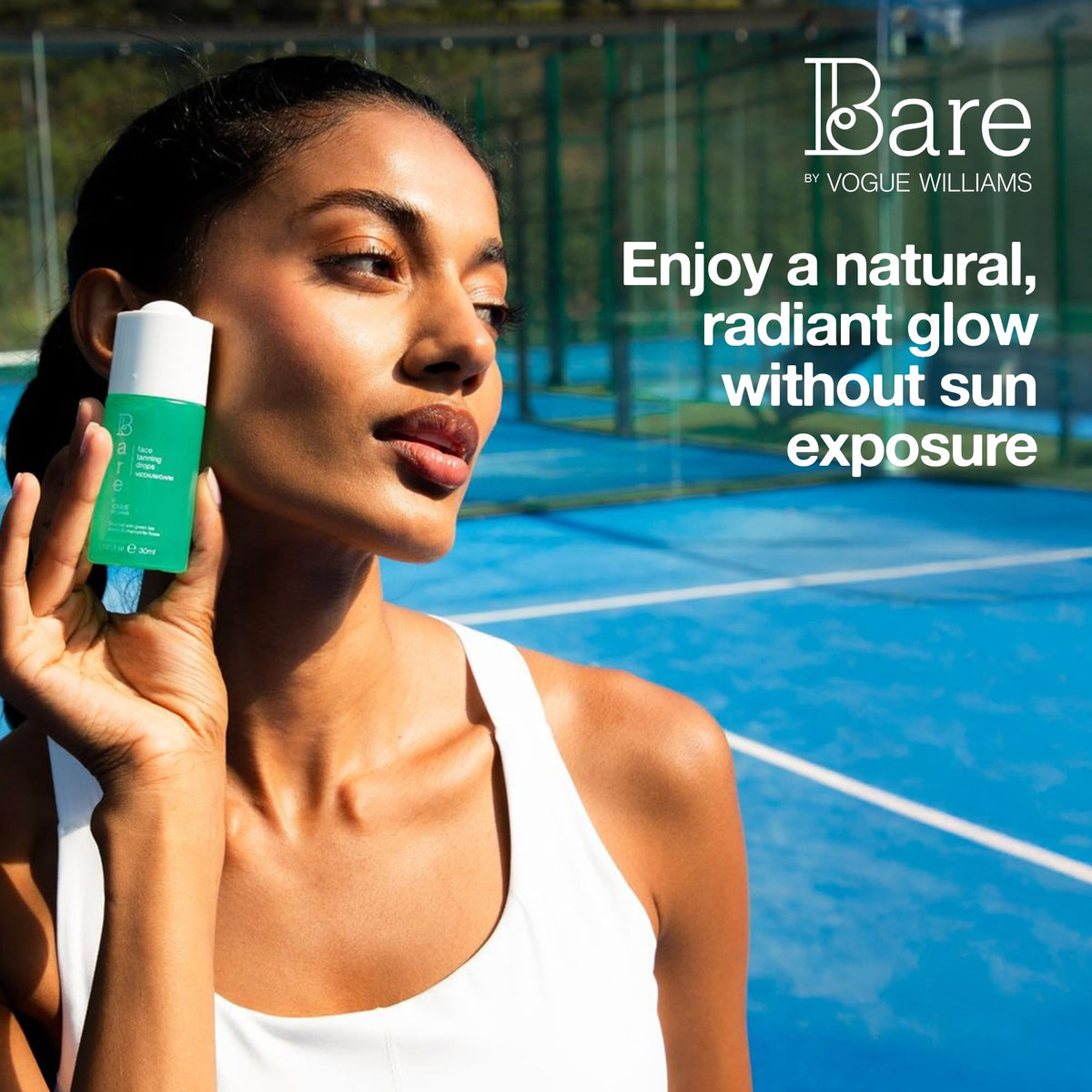 Bare by Vogue Bare By Vogue Face Tanning Drops - Medium/Dark, Customisable Sun-Kissed Glow - Infused with Green Tea, Chamomile, and Pomegranate Extract - For Smooth, Hydrating & Radiant Skin (30ml)