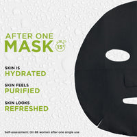 Garnier Pure Charcoal and Algae Sheet Mask, Purifying and Hydrating Face Mask With Hyaluronic Acid, LHA & Black Algae, Tightens Enlarged Pores & Purifies Skin, Vegan Tissue Mask, 28g