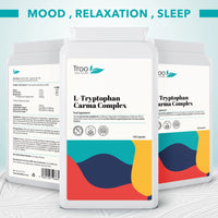 Troo Health Care L-Tryptophan Carma Complex 120 Vegan Capsules - Daily Supplement to Support Healthy Psychological Function - with Niacin, Vitamin B6 & Magnesium Bisglycinate