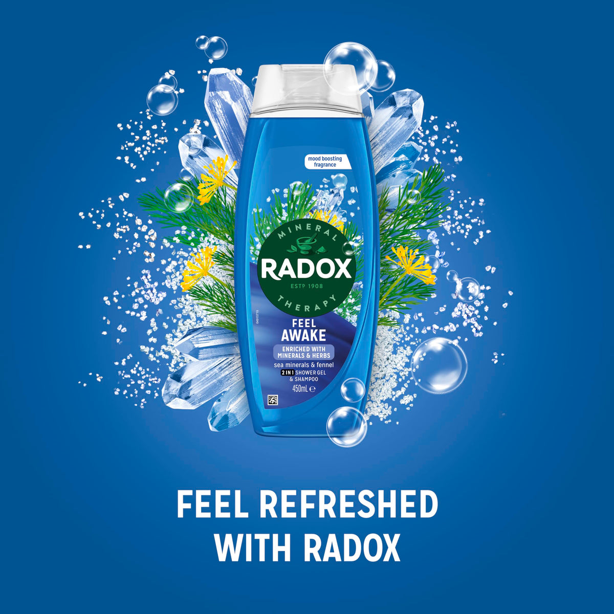 Radox Mineral Therapy Feel Awake 2-in-1 Shower Gel & Shampoo 450 ml