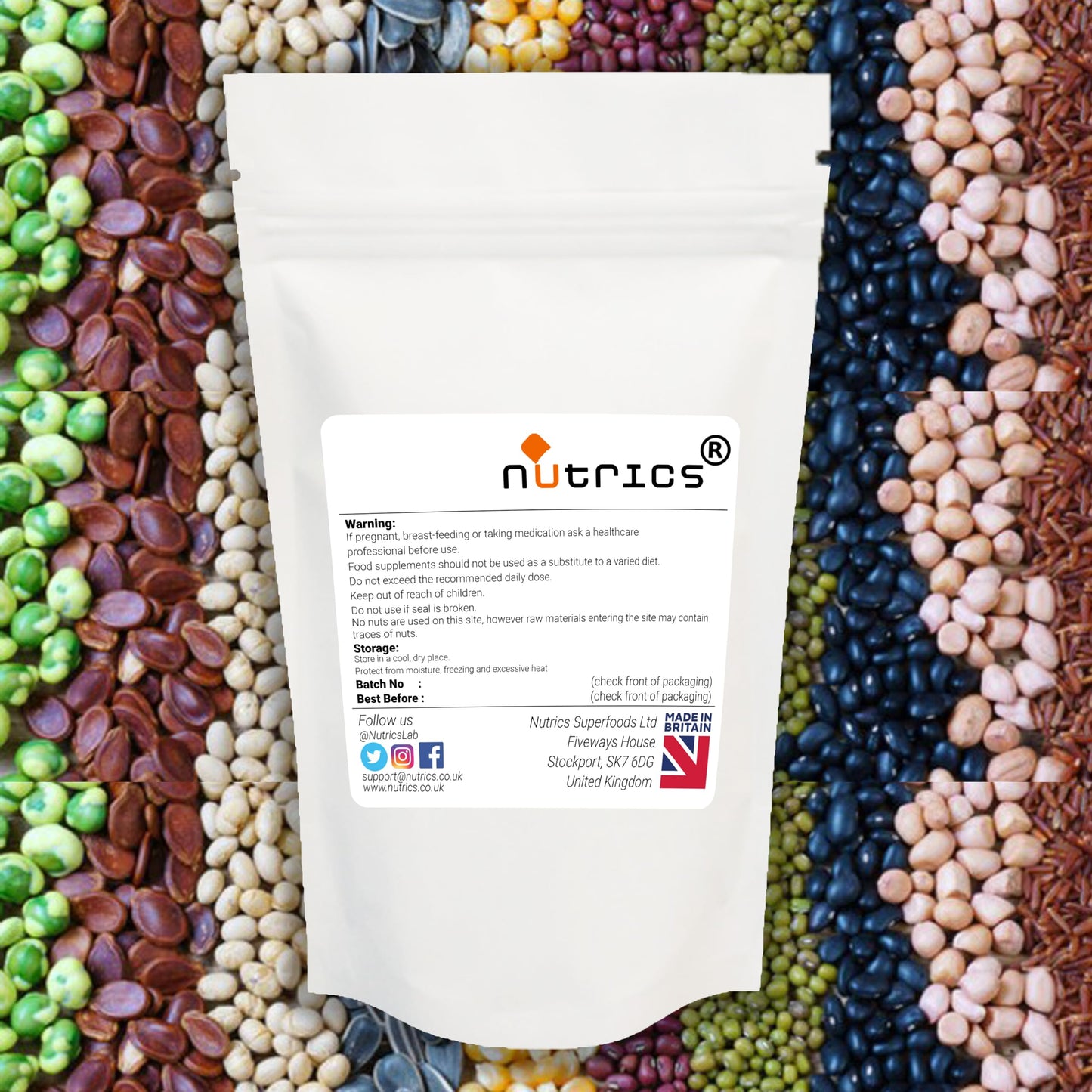 Nutrics® 1000mg L GLYCINE L-Glycine Amino Acid x 100% PURE 90 V Capsules (1 Month Supply) - Suitable for Vegan Vegetarian Halal Kosher