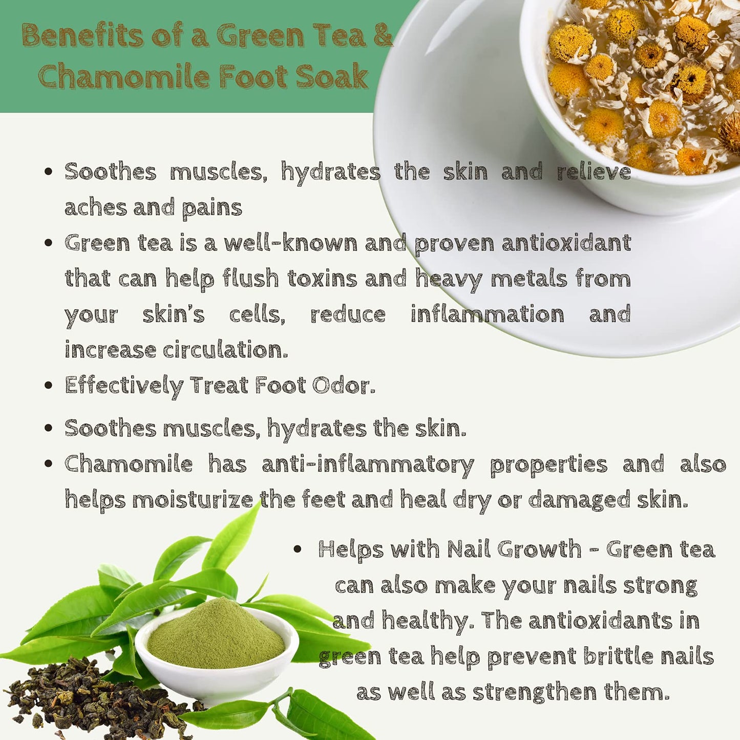 Escenti Cool Feet Soothing Foot Soak with Green Tea & Chamomile and Escenti Softening Foot Lotion 150ml | Foot Softener Set for Dry Skin | Helps Relax Tired Muscles