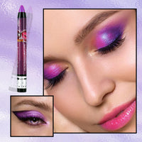 LYNTYAOU Bright Purple Shimmer Eyeshadow Stick, Pink Pearl Cream Eye Shadow Pen, Mermaid Glitter Color Crayon Eyeshadows Pencil, Pearlescent High Pigmented Eyeliner, Smooth for Eyes Makeup