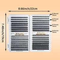 RITALASH Cluster Lashes DIY Lash Clusters Eyelash Extensions 384PCS 4 Style Eyelash Clusters False Eyelashes Wispy Fluffy Lash Extension Kit Natural Look(384pcs cluster lash only)