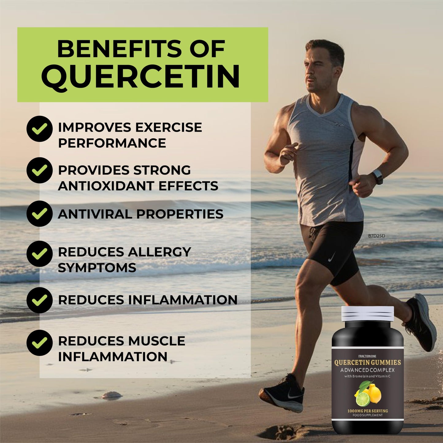 Fraction One Quercetin Gummies Enhanced with Bromelain, Vitamin C - Quercetin 1000mg - 120 Gummies - 60 Servings - Quercetin Complex - Quercetin Supplement -Antioxidant Supplement for Immune Support