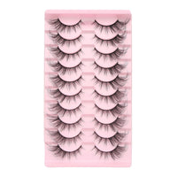 KANGSIT Eyelashes Faux Mink Fox Eye Natural Looking Russian Lashes Strip D Curly Fluffy Multi-layers Eyelash Wispy Cat Eye Lash Pack 10 Pairs (3DMAO-3)