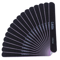 Lictin Pack of 16 Professional Nail Files Double Sided Emery Board (120/240 Grit)(Black)