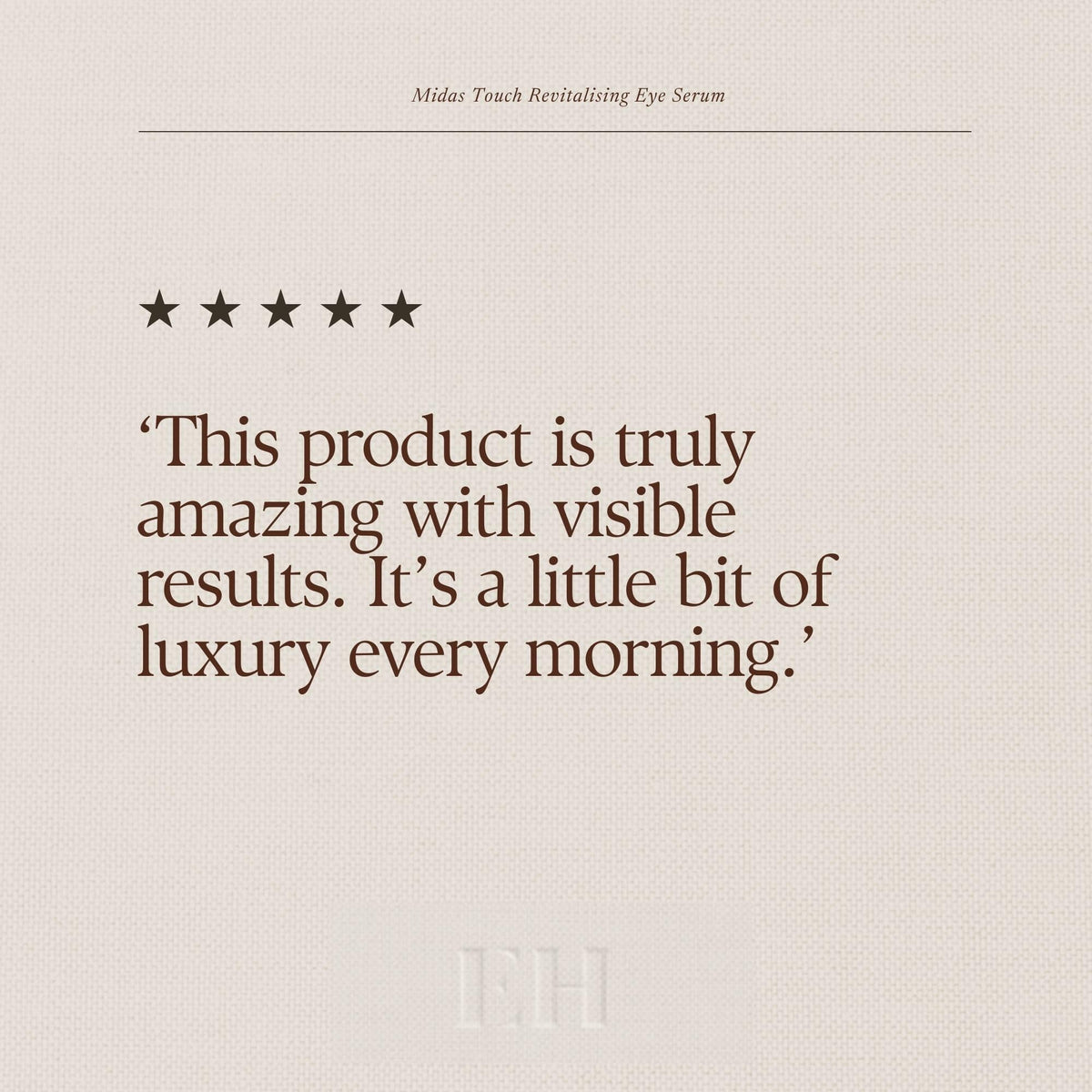 Emma Hardie Midas Touch Revitalising Eye Serum 15ml with Hyaluronic Acid, Hydrating, Brightening Eye Serum for Dark Circles & Puffiness, Anti-Ageing Eye Treatment for Fine Lines & Wrinkles