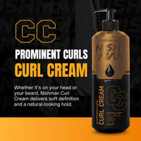 NISHMAN Curl Cream 200ml for Men – Defining Hair Cream for Curly & Wavy Hair - Leave-In Conditioning Styling Product - Anti-Frizz Smoothing Cream for Prominent Curls
